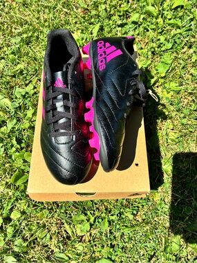 adidas Black Cleats with Pink Accents